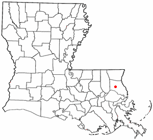 Location of Abita Springs, Louisiana