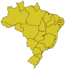 Map of Brazil highlighting the Federal District