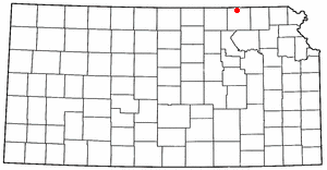 Location of Oketo, Kansas