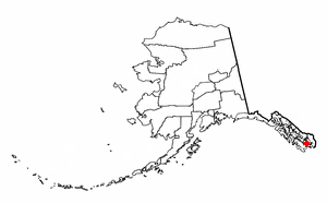 Location of Saxman, Alaska