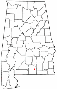 Location of Babbie, Alabama