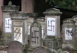 Neo-Nazi hate vandalism in a Jewish cemetery in France