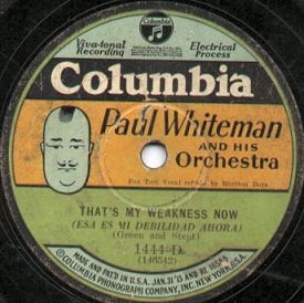 1928 Columbia Records label with caricature of Paul Whiteman