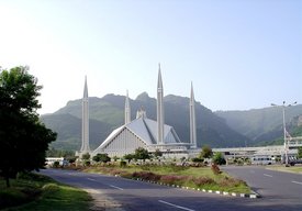, located in , the capital city of , was built in . It is one of the largest mosques in Asia.