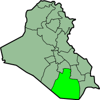 Map showing Al Muthanna province in Iraq