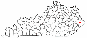 Location of Pikeville, Kentucky
