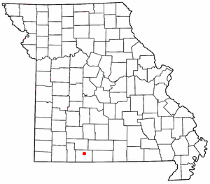 Location of Taneyville, Missouri