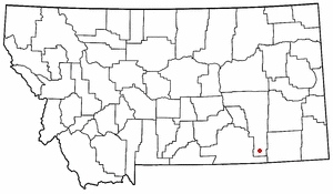 Location of Birney, Montana