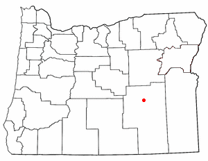Location of Burns, Oregon
