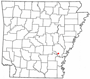 Location of Gillett, Arkansas