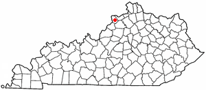 Location of Bedford, Kentucky