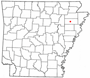 Location of Harrisburg, Arkansas