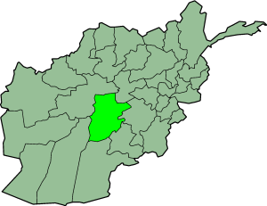 Map showing Oruzgan province in Afghanistan