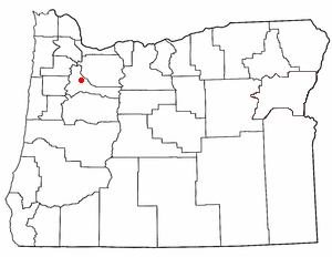 Location of Silverton, Oregon
