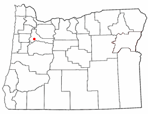 Location of Aumsville, Oregon