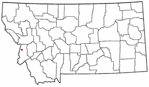 Location of Pinesdale, Montana