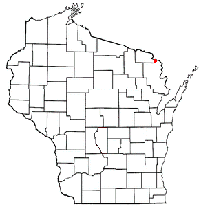 Location of Niagara (town), Wisconsin