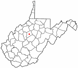 Location of Glenville, West Virginia