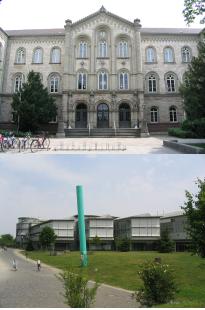 Top: The old Auditorium Maximum (1862-65)Bottom: New library building