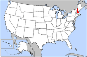 Map of the U.S. with New Hampshire highlighted