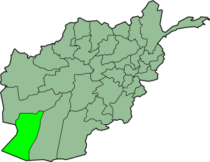 Map showing Nimruz province in Afghanistan