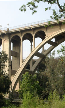 The Colorado Street Bridge in Pasadena, CA
