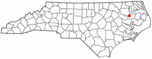 Location of Plymouth, North Carolina