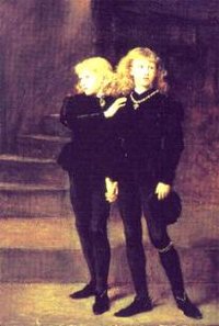 The Two Princes Edward and Richard in the Tower, 1483 by Sir , 