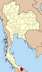 Map of Thailand highlighting Narathiwat Province