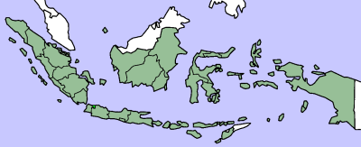 Map of Indonesia showing Jakarta
