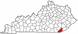Image:Map of Kentucky highlighting Bell County.png
