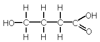 Structural formula of gamma-hydroxybutyrate