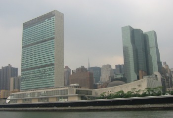 United Nations headquarters, view from 