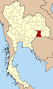 Map of Thailand highlighting Surin Province
