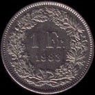 1 Swiss franc 1983 reverse
