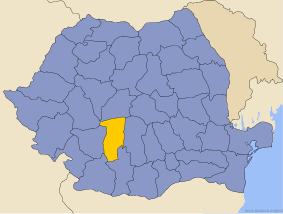 Administrative map of  with Vâlcea county highlighted