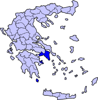 Map of Greece highlighting the prefecture
