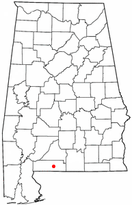 Location of Brewton, Alabama