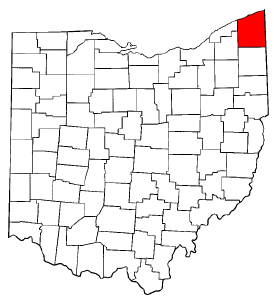 Image:Map of Ohio highlighting Ashtabula County.png