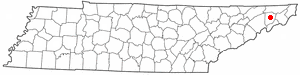 Location of Jonesborough, Tennessee