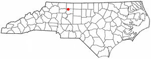 Location of Tobaccoville, North Carolina