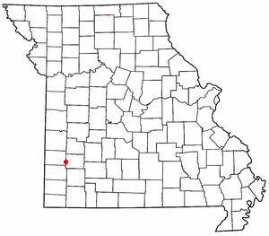 Location of Golden City, Missouri