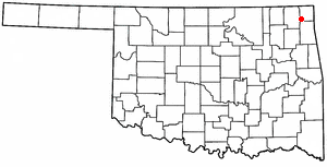 Location of Afton, Oklahoma
