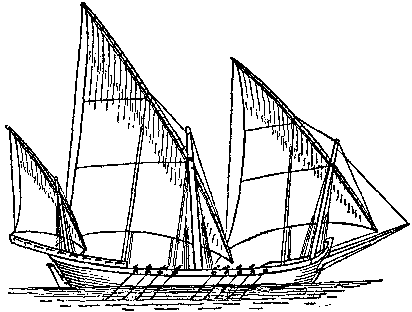 A vessel with three lateens
