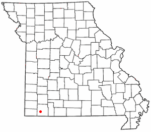 Location of Exeter, Missouri