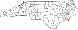 Location of Lansing, North Carolina