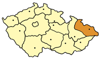 Map of the Czech Republic highlighting the Moravian-Silesian Region