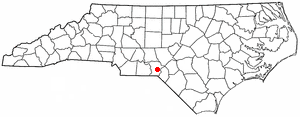 Location of Lilesville, North Carolina