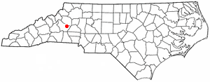 Location of Rutherford College, North Carolina