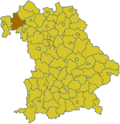 Map of Bavaria highlighting the district Main-Spessart